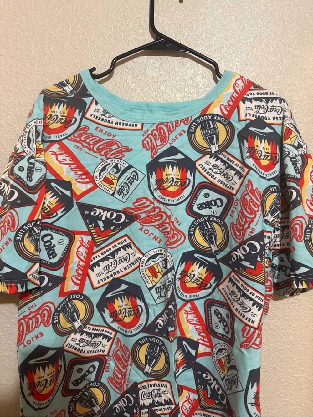 Coca Cola Aqua Graphic Logo Short Sleeve Tee
